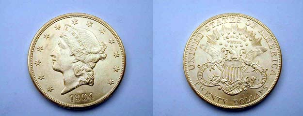 Stati Uniti, 20 Dollari 1904 (Liberty)  FDC